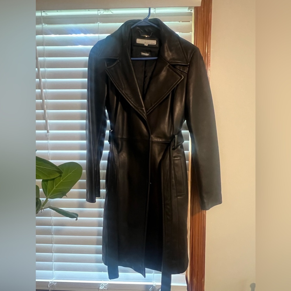 Wilsons Leather Classic Black Trench Coat